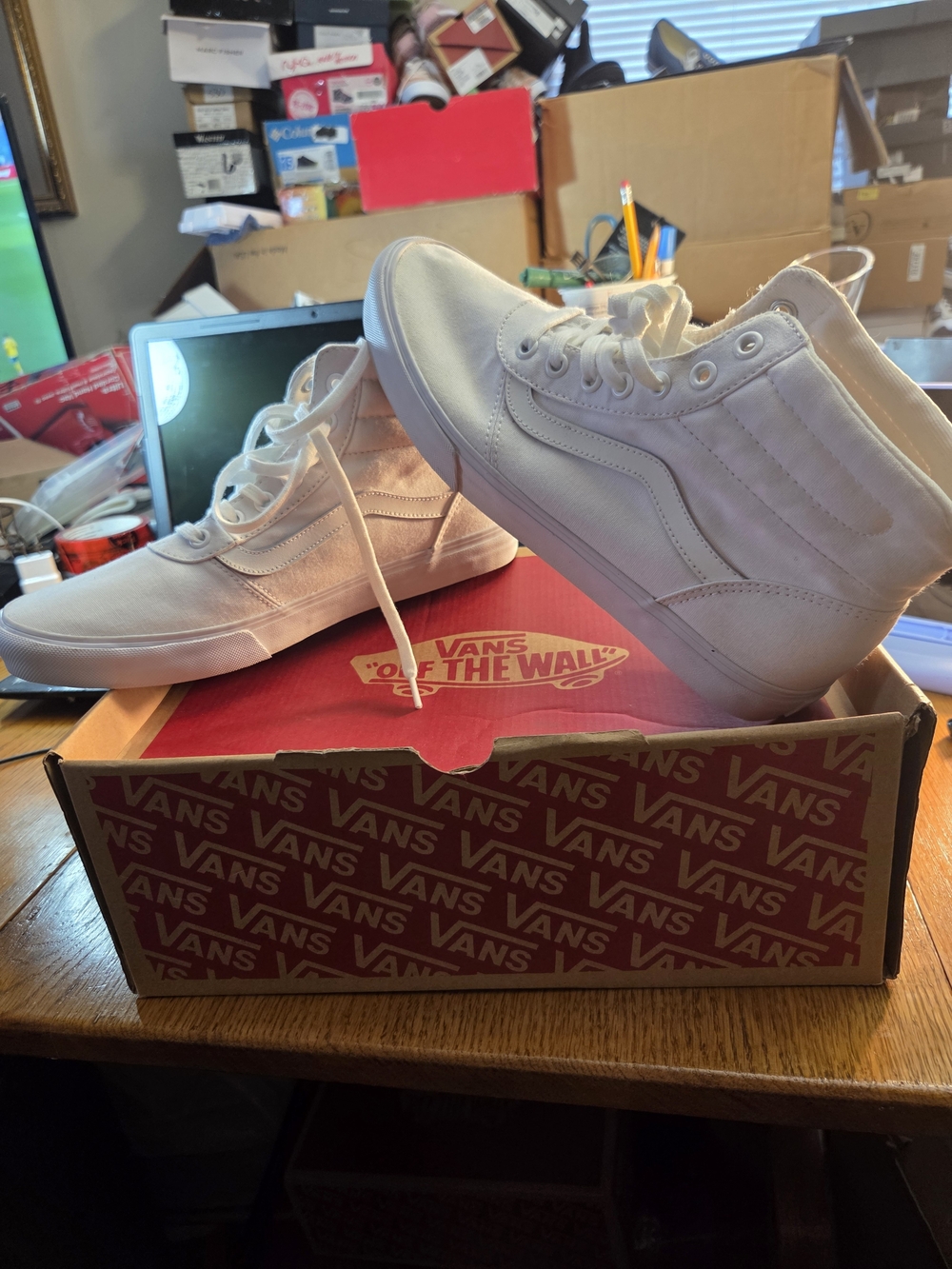 Vans Sk8-Hi Canvas Sneakers in Off-White - Picture 8 of 9